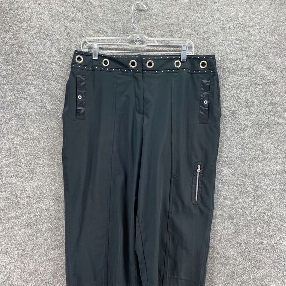 Tail Tech Cropped Pants Women 14 Black High Rise Flat Front Pockets Casual - Picture 3 of 11